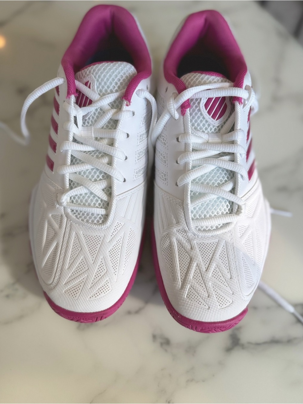 K-Swiss Bigshot Light 3 Tennis Pickleball Shoes White Pink Sz 8 - Picture 5 of 9